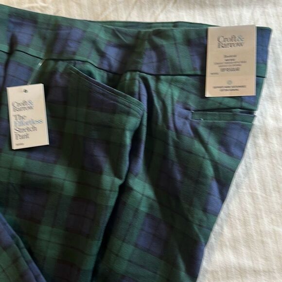 Croft & Barrow Womens Stretch Regular Plaid Mid Rise Bootcut Pants Blue Size 10P - Picture 8 of 9